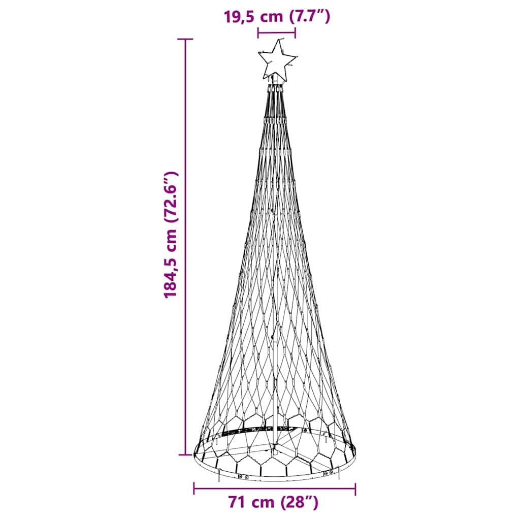 LED juletre med stativ Flerfarget 138.5 x 138.5 x 399 cm Metall