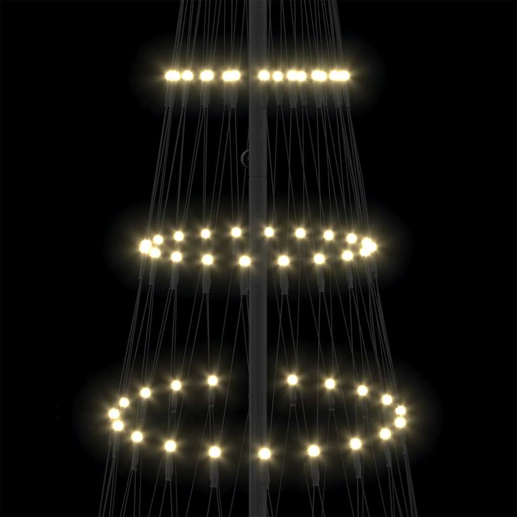 LED juletre med 290 LED Varmhvit 138.5 x 138.5 x 399 cm Metall