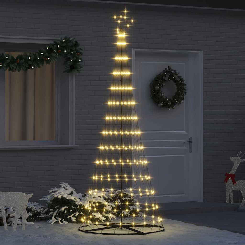 LED juletre med 290 LED Varmhvit 138.5 x 138.5 x 399 cm Metall