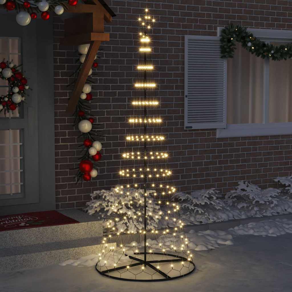LED juletre med 290 LED Varmhvit 138.5 x 138.5 x 399 cm Metall