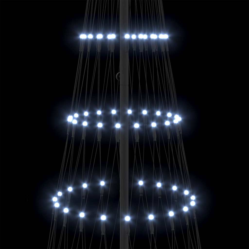 LED juletre med 290 LED Kaldhvit 138.5 x 138.5 x 399 cm Metall