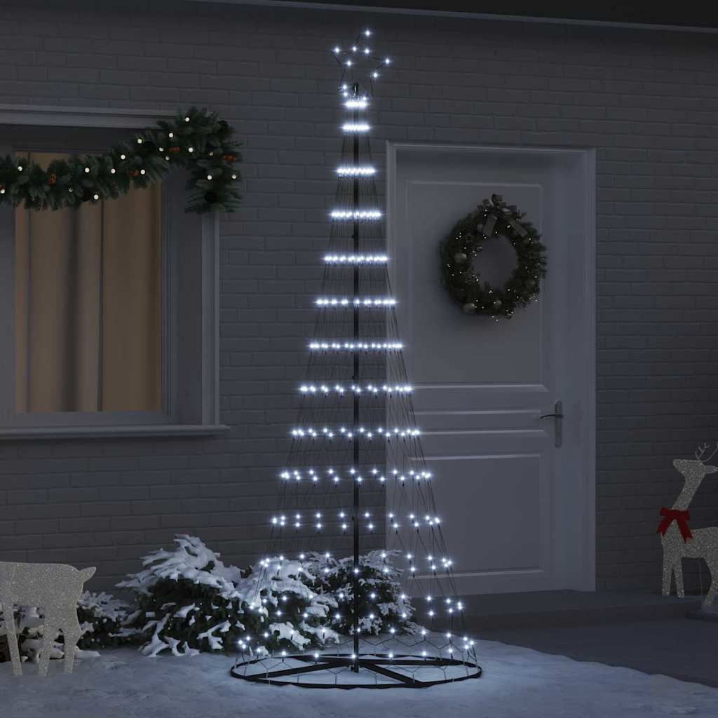 LED juletre med 290 LED Kaldhvit 138.5 x 138.5 x 399 cm Metall