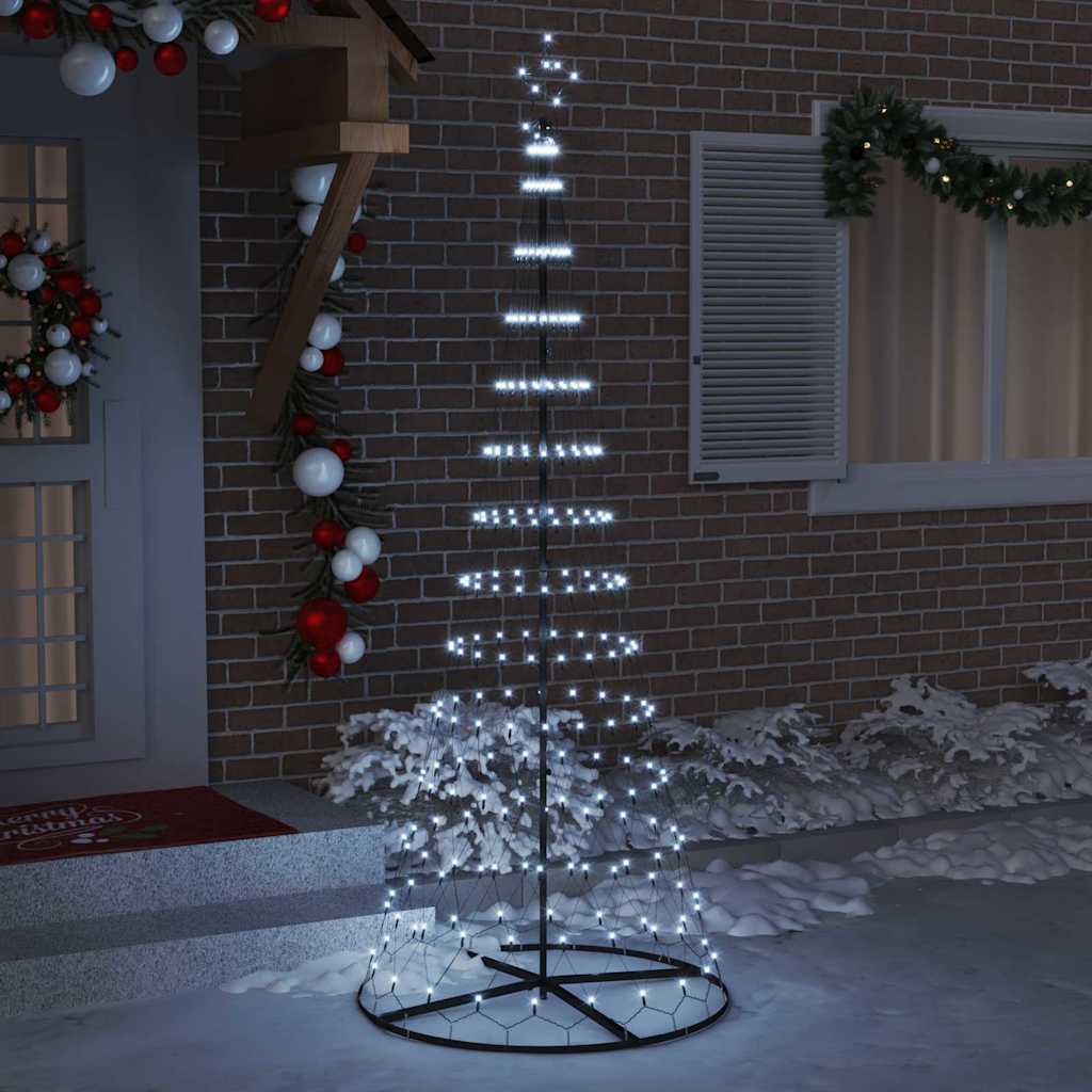 LED juletre med 290 LED Kaldhvit 138.5 x 138.5 x 399 cm Metall