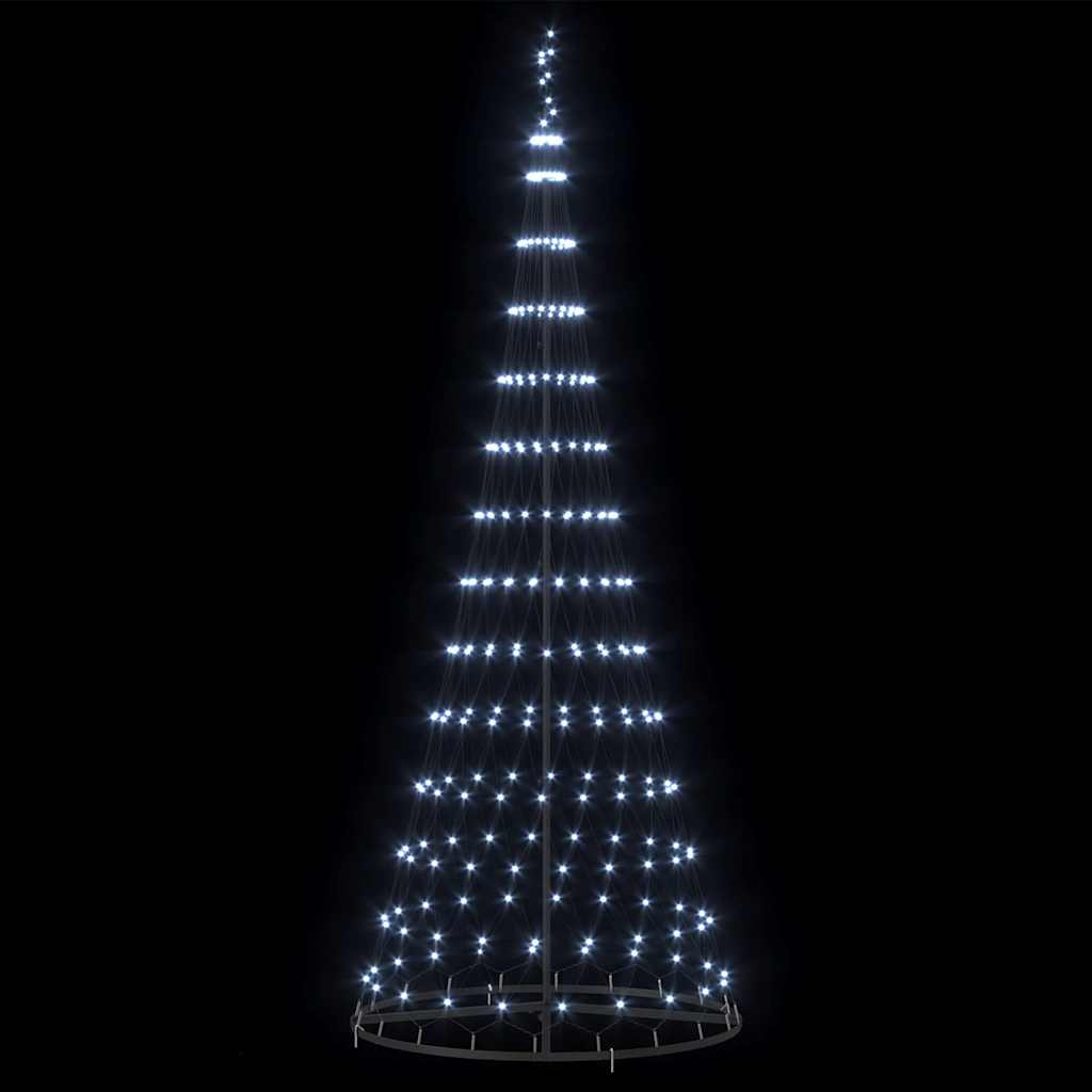 LED juletre med 290 LED Kaldhvit 138.5 x 138.5 x 399 cm Metall
