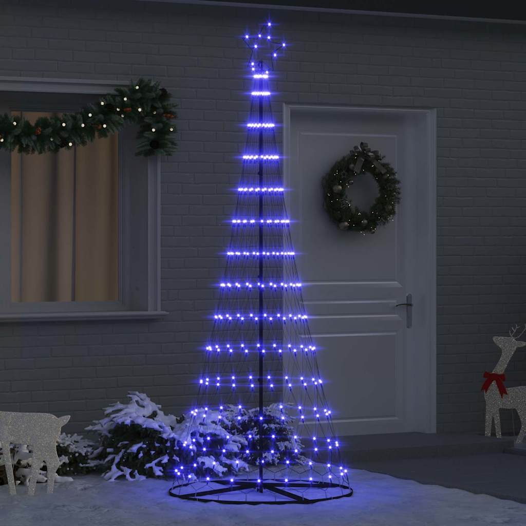 LED juletre med 290 LED Blå 138.5 x 138.5 x 399 cm Metall