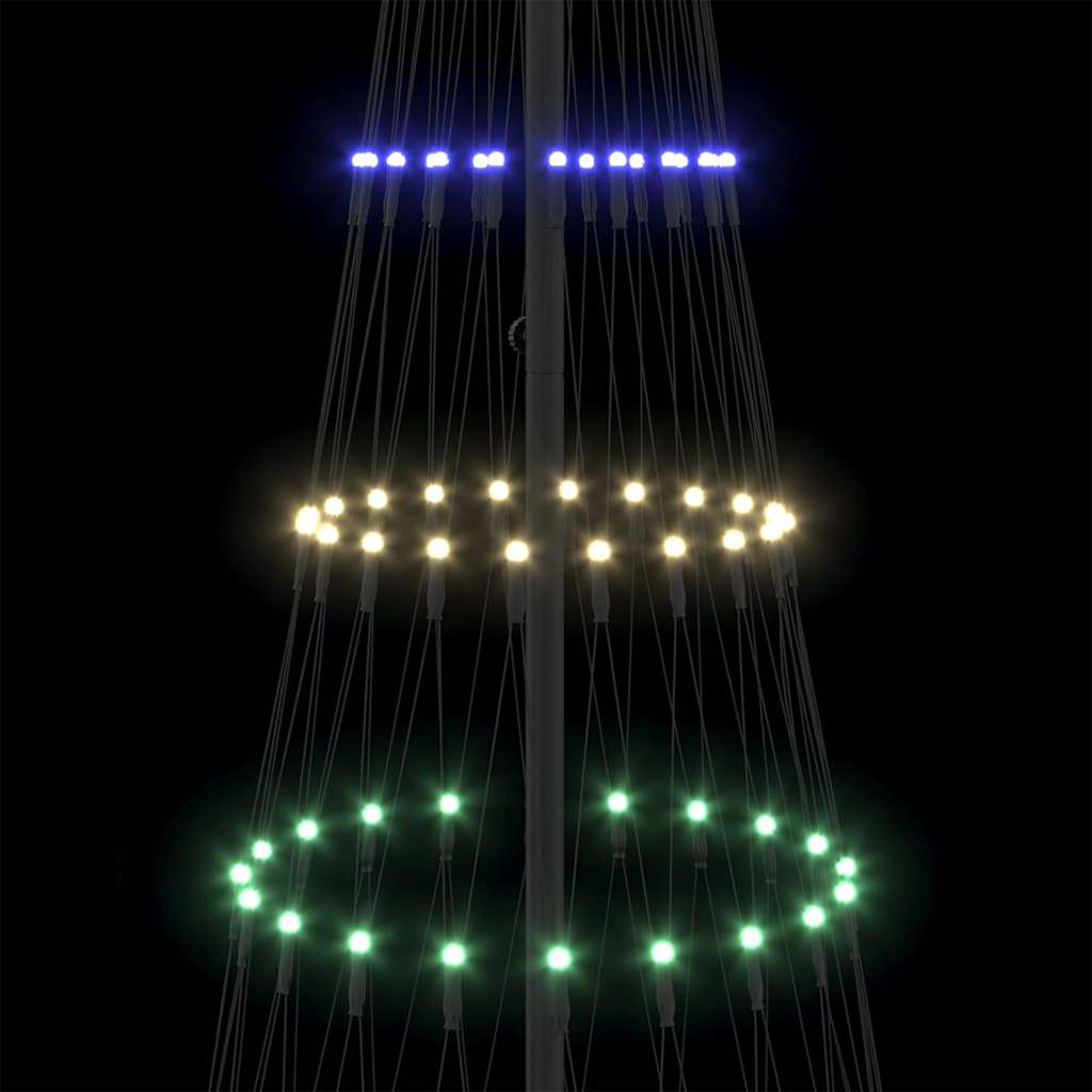 LED juletre med stativ Flerfarget 138.5 x 138.5 x 399 cm Metall