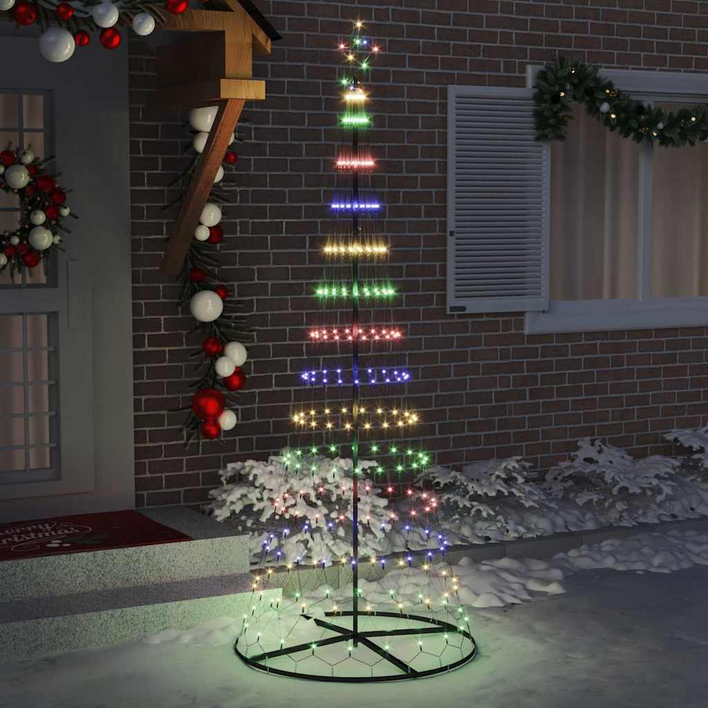 LED juletre med stativ Flerfarget 138.5 x 138.5 x 399 cm Metall