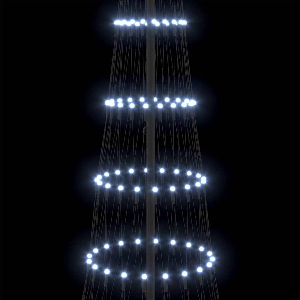 LED juletre med 350 LED Kaldhvit 138.5 x 138.5 x 399 cm Metall