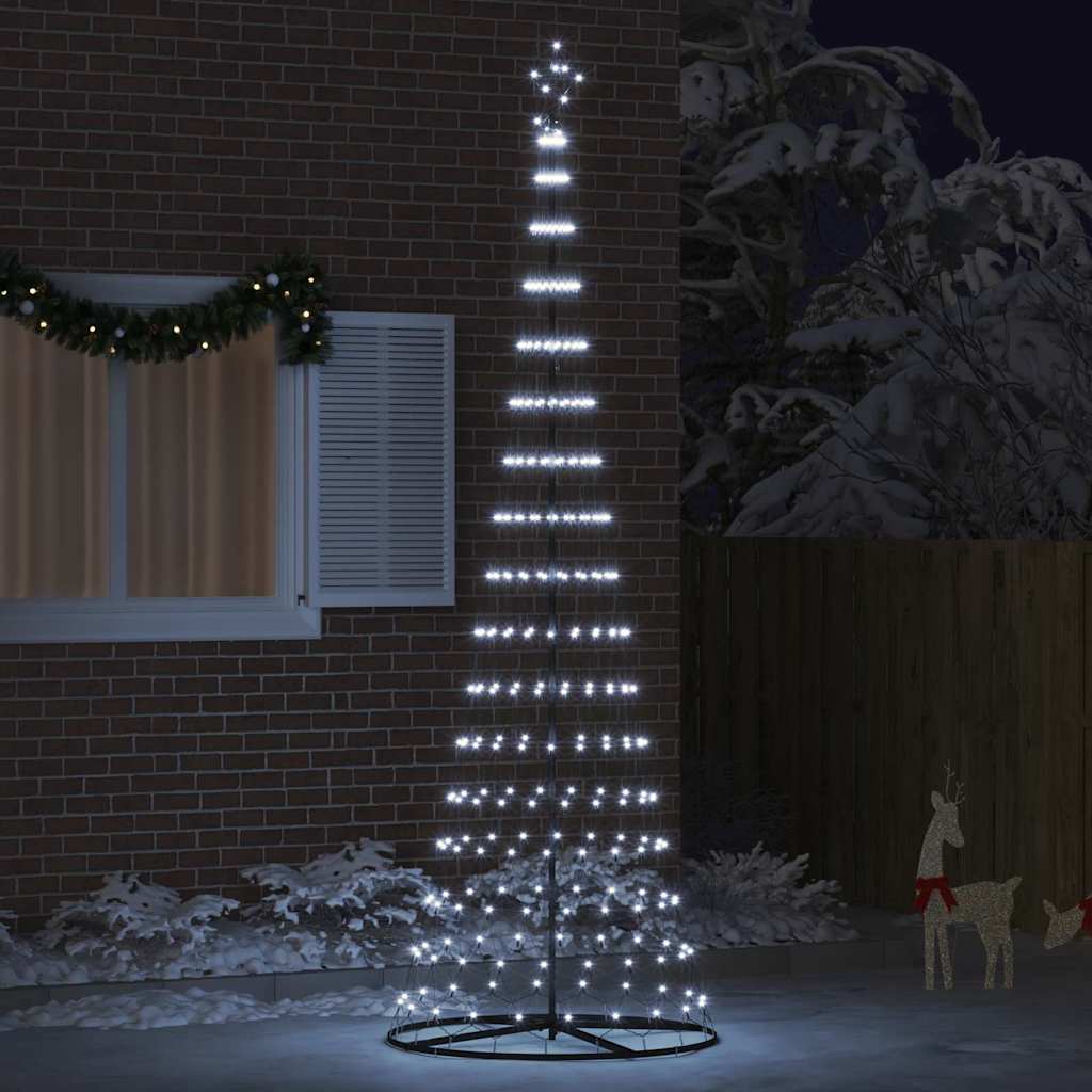 LED juletre med 350 LED Kaldhvit 138.5 x 138.5 x 399 cm Metall