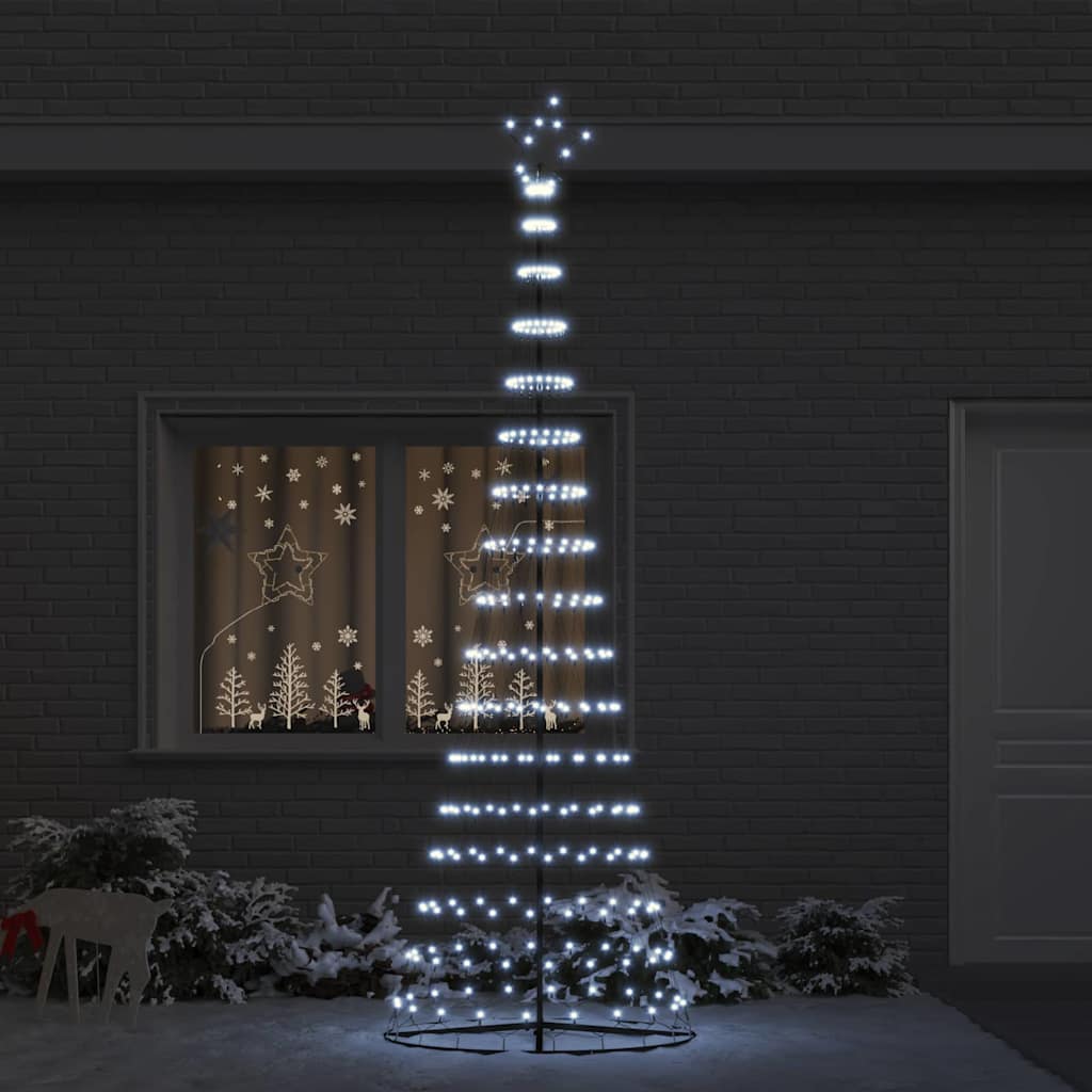 LED juletre med 350 LED Kaldhvit 138.5 x 138.5 x 399 cm Metall