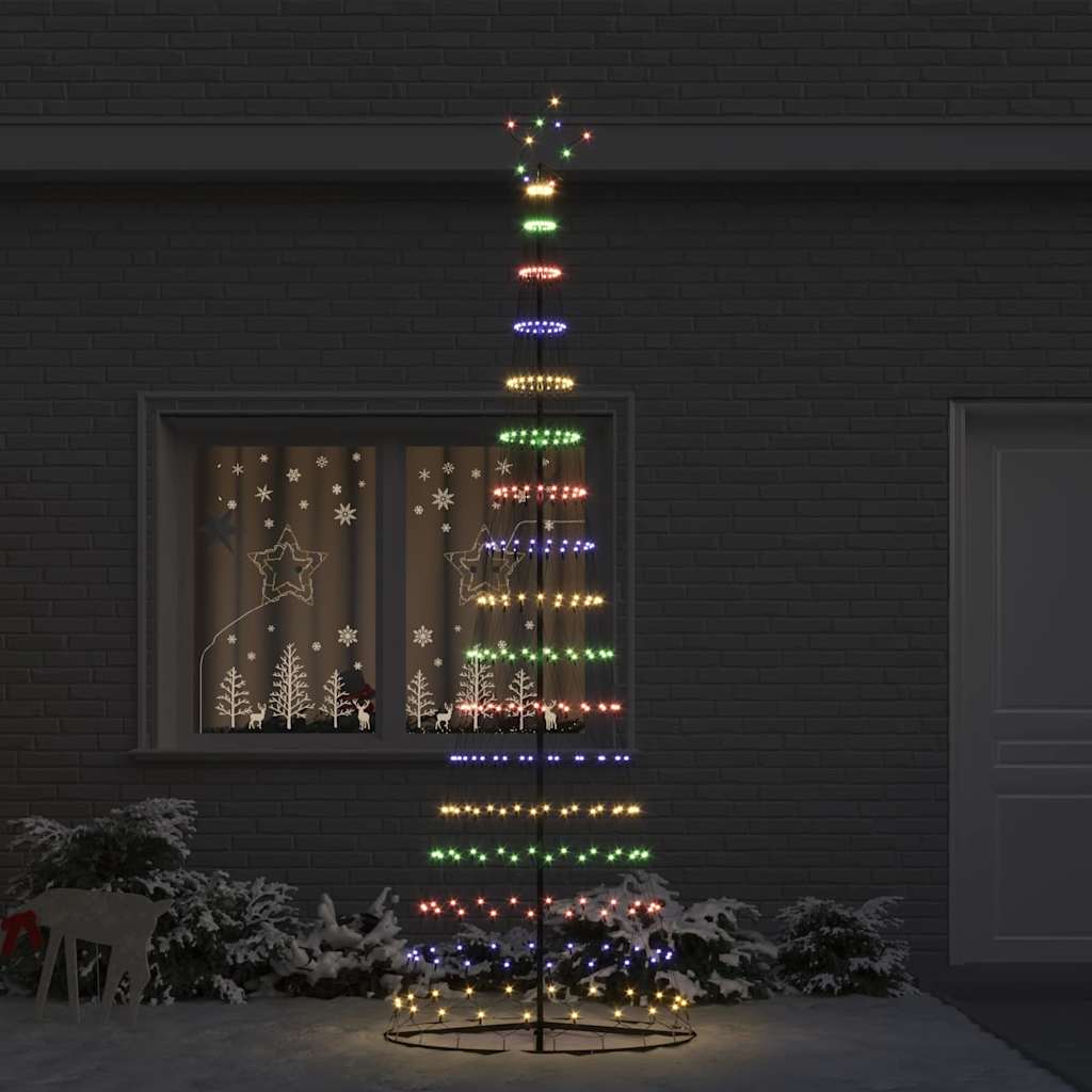 LED juletre med stativ Flerfarget 138.5 x 138.5 x 399 cm Metall