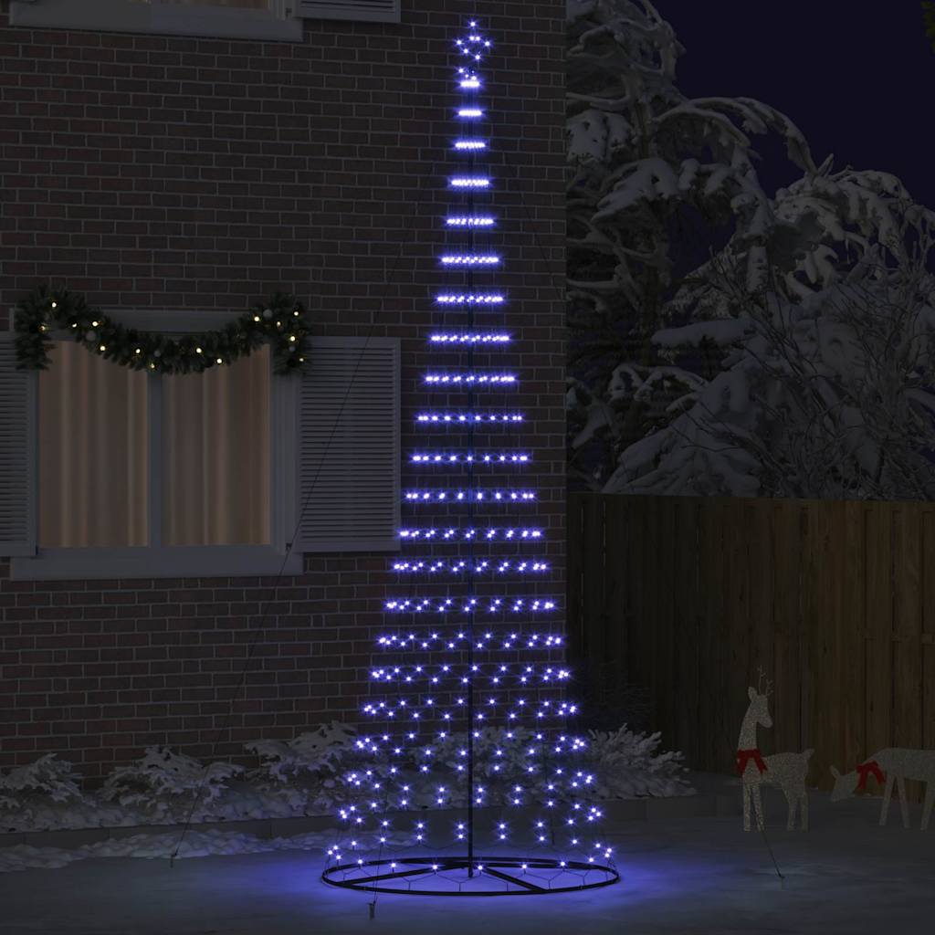 LED juletre med 450 LED Blå 138.5 x 138.5 x 399 cm Metall
