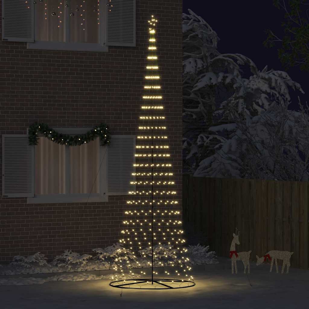 LED juletre med 550 LED Varmhvit 138.5 x 138.5 x 399 cm Metall