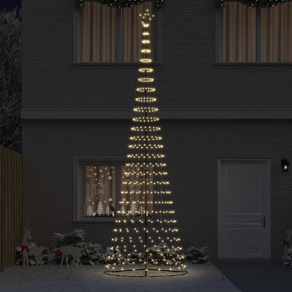 LED juletre med 550 LED Varmhvit 138.5 x 138.5 x 399 cm Metall