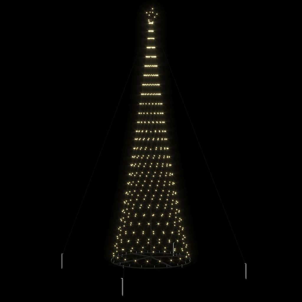 LED juletre med 550 LED Varmhvit 138.5 x 138.5 x 399 cm Metall