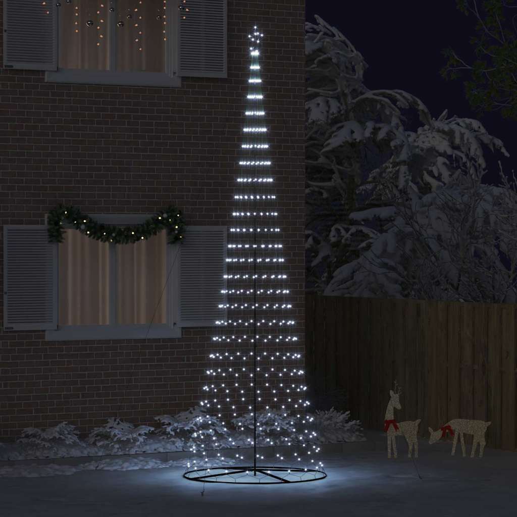 LED juletre med 550 LED Kaldhvit 138.5 x 138.5 x 399 cm Metall