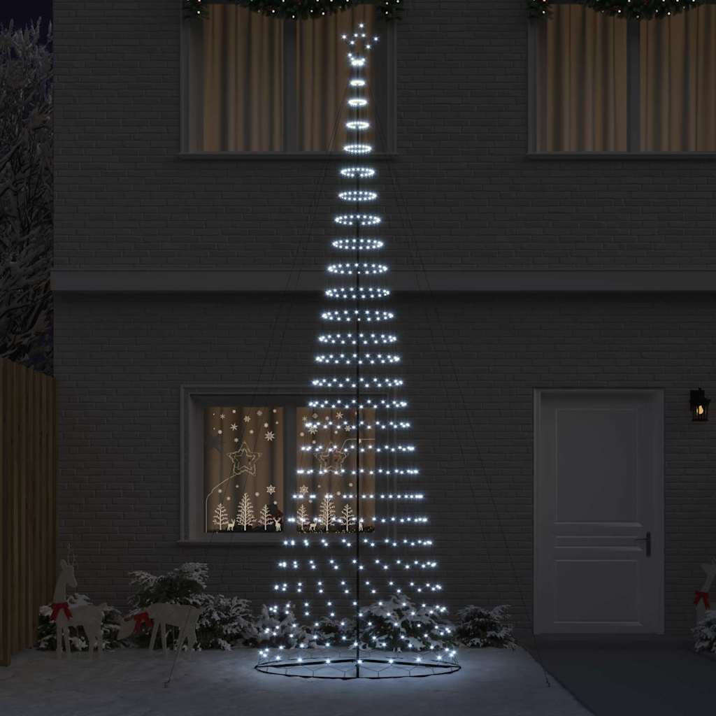 LED juletre med 550 LED Kaldhvit 138.5 x 138.5 x 399 cm Metall