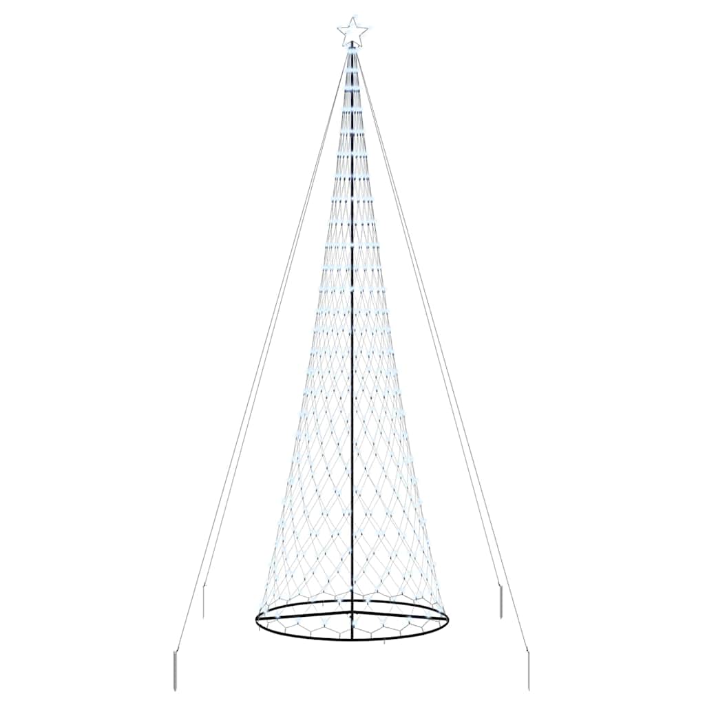 LED juletre med 550 LED Kaldhvit 138.5 x 138.5 x 399 cm Metall