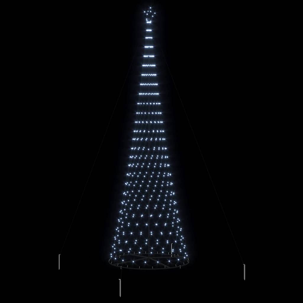 LED juletre med 550 LED Kaldhvit 138.5 x 138.5 x 399 cm Metall