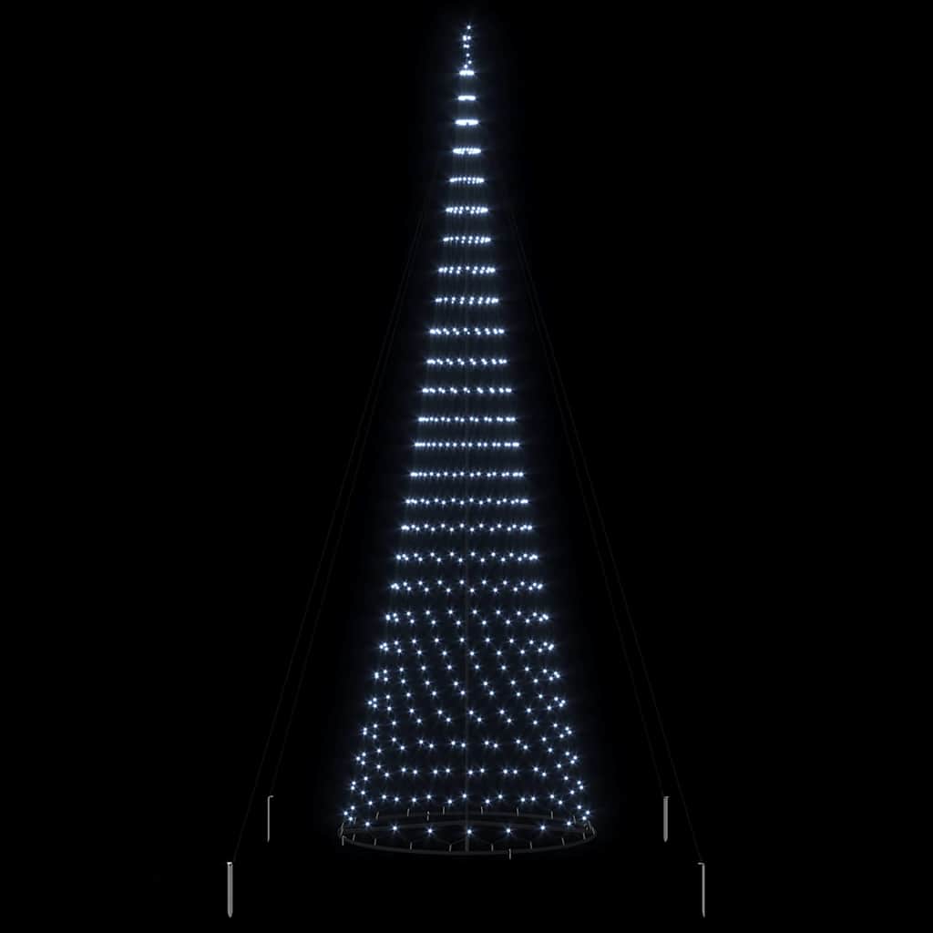 LED juletre med 550 LED Kaldhvit 138.5 x 138.5 x 399 cm Metall