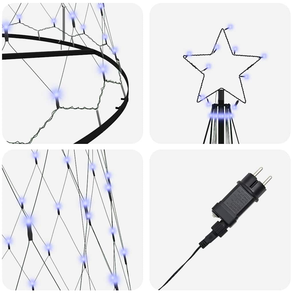 LED juletre med 550 LED Blå 138.5 x 138.5 x 399 cm Metall