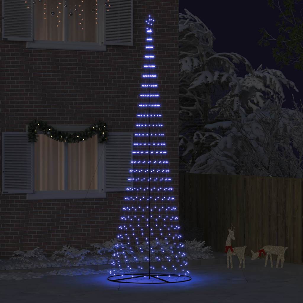 LED juletre med 550 LED Blå 138.5 x 138.5 x 399 cm Metall