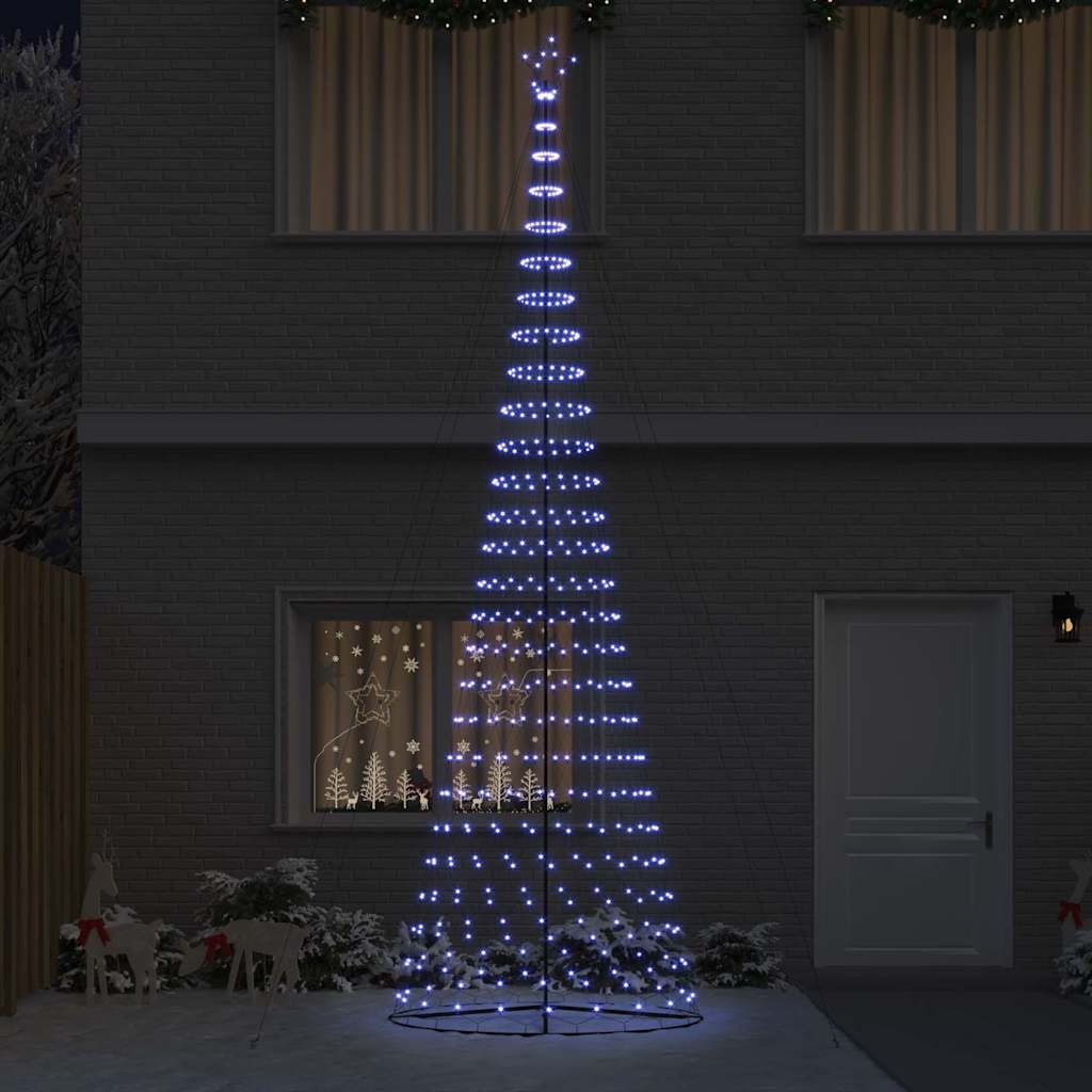 LED juletre med 550 LED Blå 138.5 x 138.5 x 399 cm Metall
