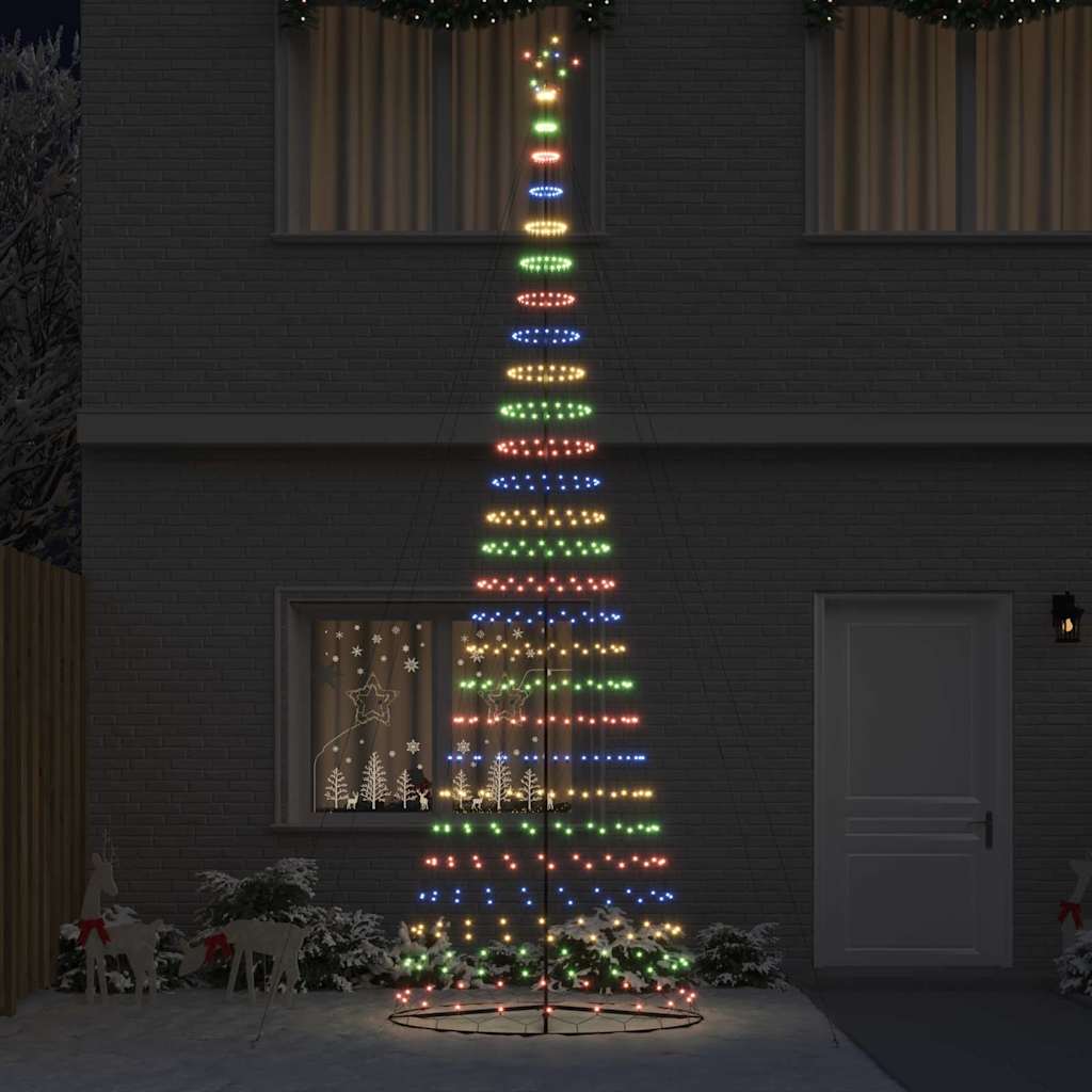 LED juletre med stativ Flerfarget 138.5 x 138.5 x 399 cm Metall
