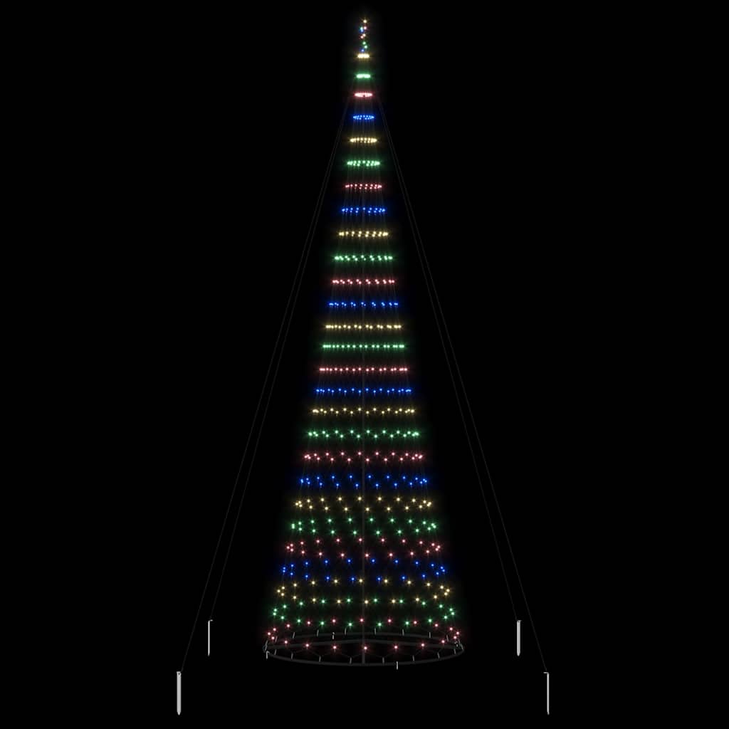 LED juletre med stativ Flerfarget 138.5 x 138.5 x 399 cm Metall
