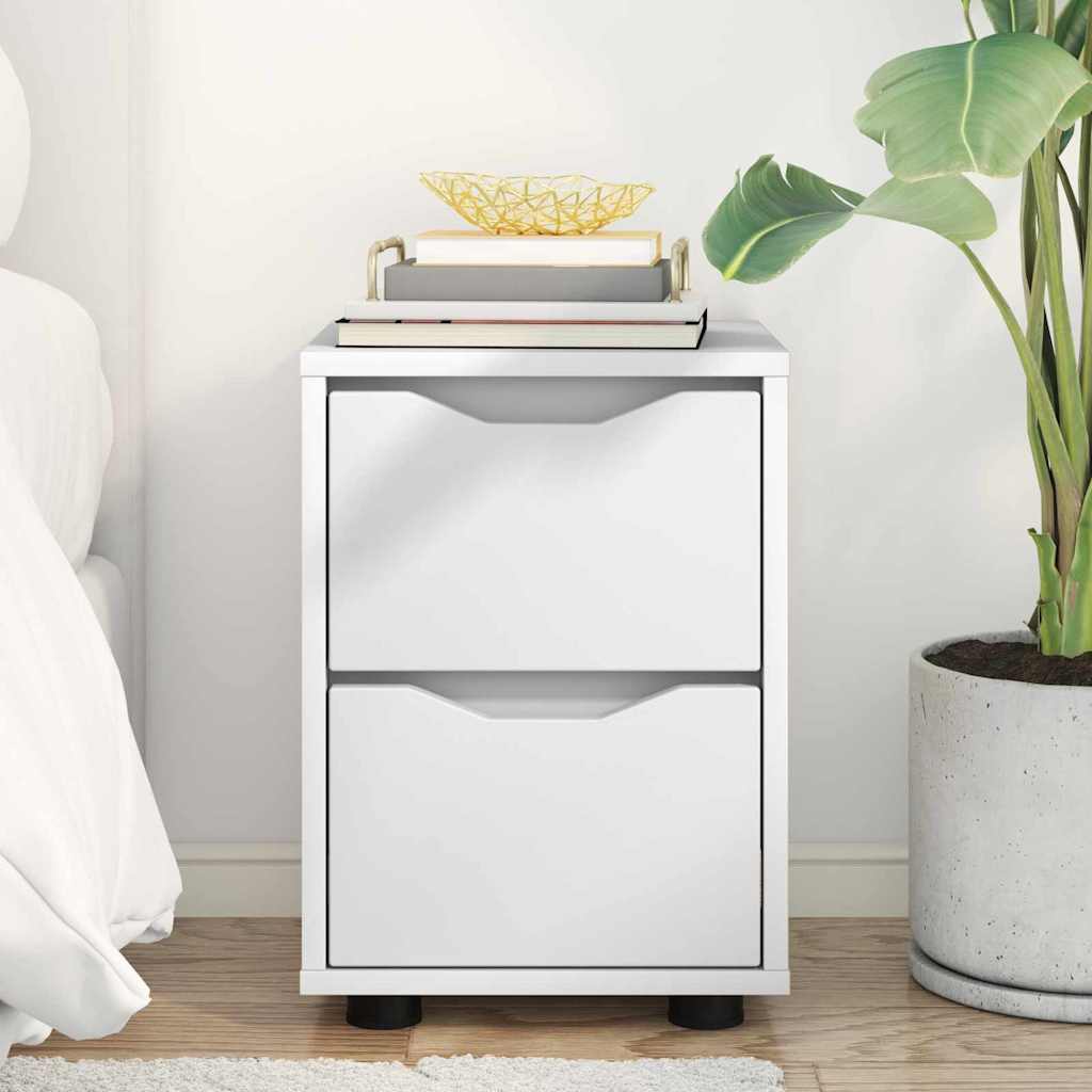 Nattbord med skuff Hvit 30,5 x 30 x 43 cm Konstruert tre