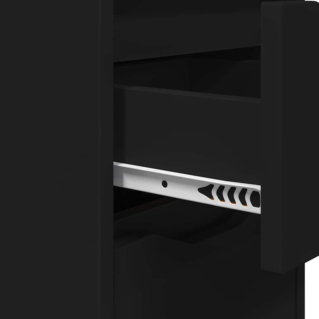 Nattbord med skuff 2 pcs Svart 30,5 x 30 x 43 cm Konstruert tre