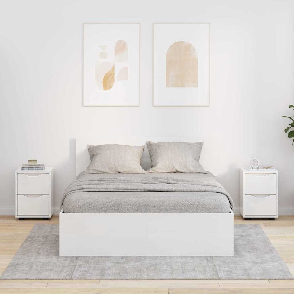 Nattbord 2 pcs Høyglanset hvit 30,5 x 30 x 43 cm Konstruert tre