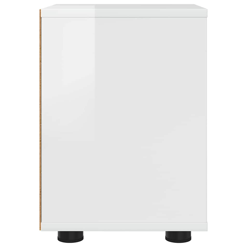 Nattbord 2 pcs Høyglanset hvit 30,5 x 30 x 43 cm Konstruert tre