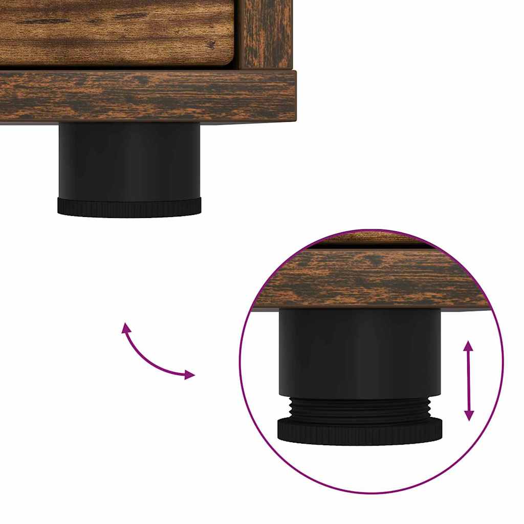 Nattbord med skuff Røkt eik 30,5 x 30 x 43 cm Konstruert tre