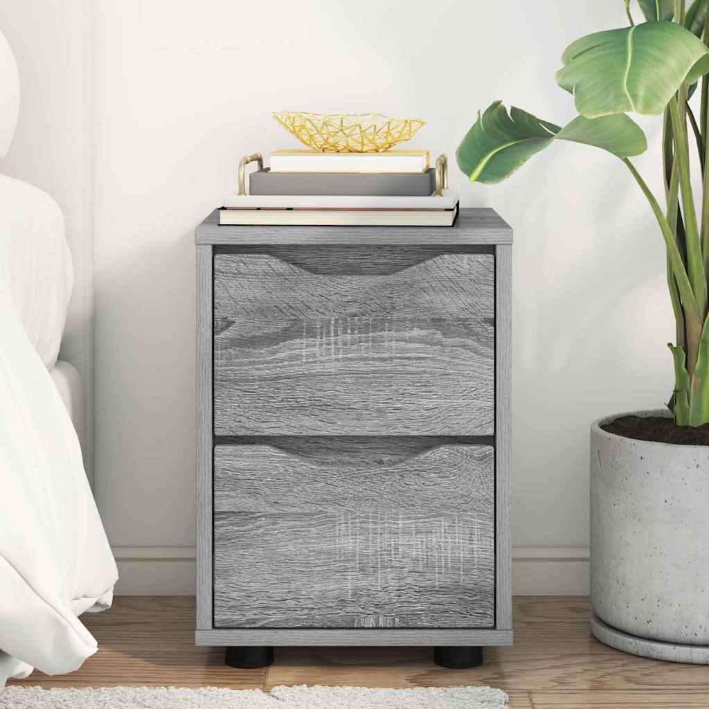 Nattbord med skuff Grå Sonoma 30,5 x 30 x 43 cm Konstruert tre