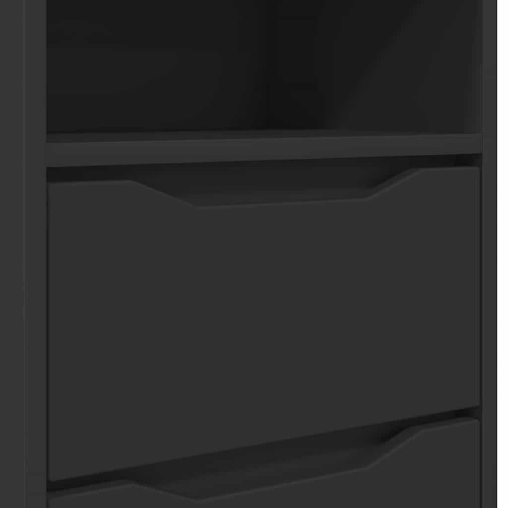 Nattbord med skuff Svart 40 x 30 x 467 cm Konstruert tre