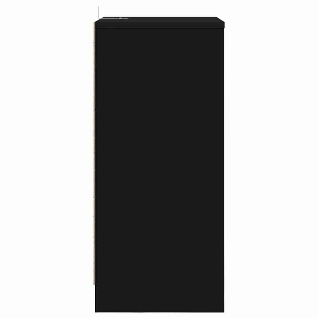 Nattbord med skuff 2 pcs Svart 40 x 30 x 467 cm Konstruert tre