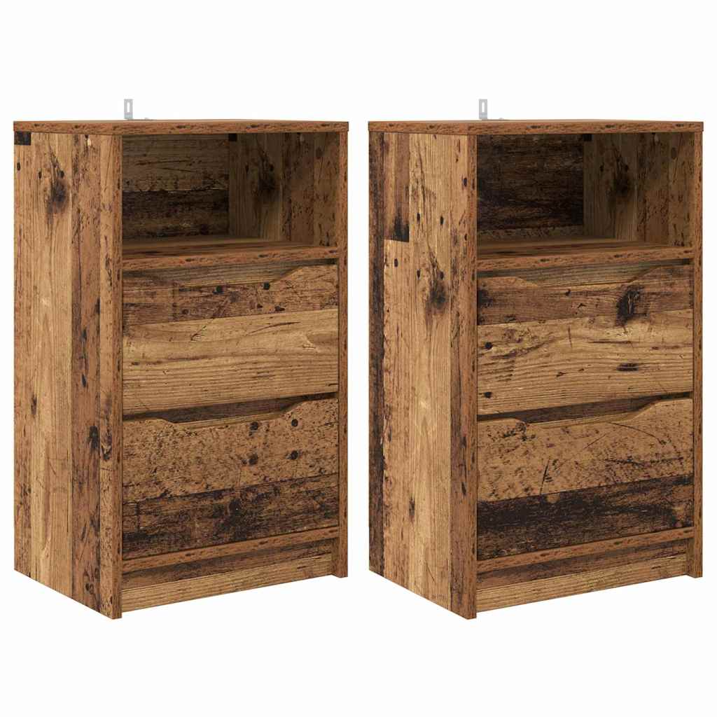 Nattbord 2 pcs Gamle tre 40 x 30 x 467 cm Konstruert tre