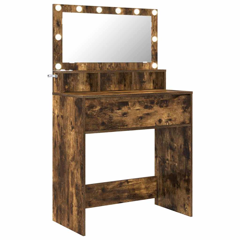 Soverom sminkebord Røkt eik 80 x 39,6 x 135 cm Konstruert tre