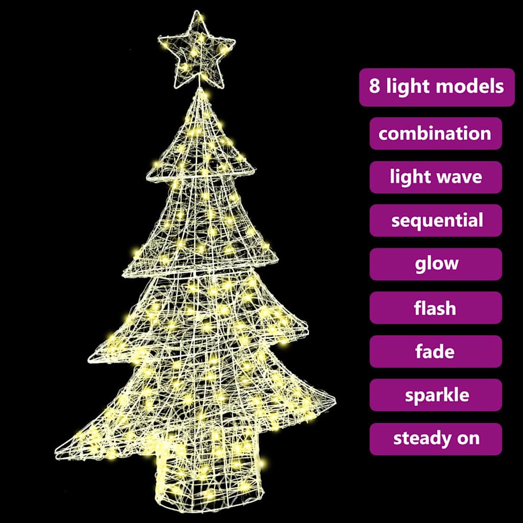 Juletre med 100 LED Varmhvit 120 cm Akryl