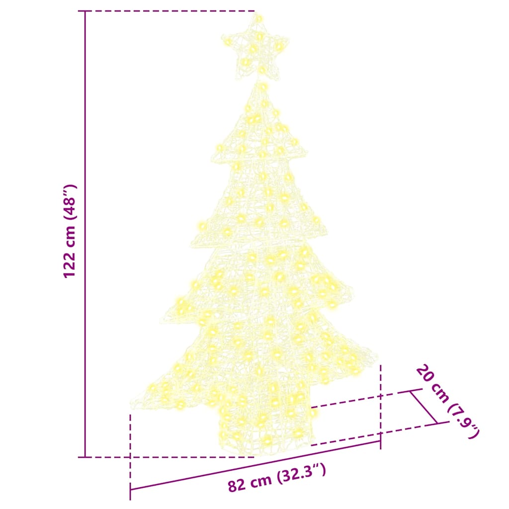 Juletre med 100 LED Varmhvit 120 cm Akryl