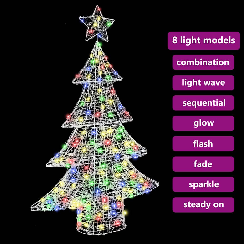 Juletre med 100 LED Flerfarget 120 cm Akryl
