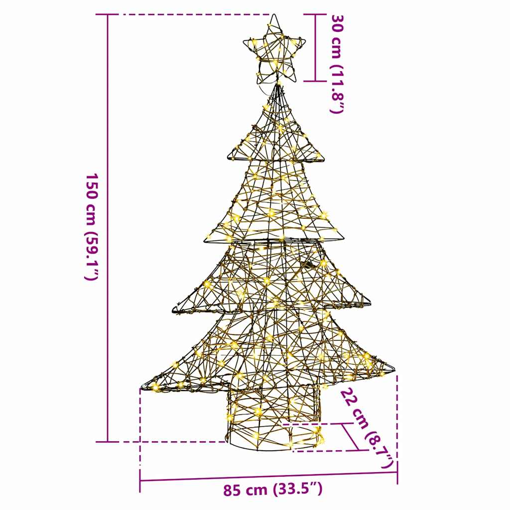 Juletre med 120 LED Varmhvit 120 cm Rotting