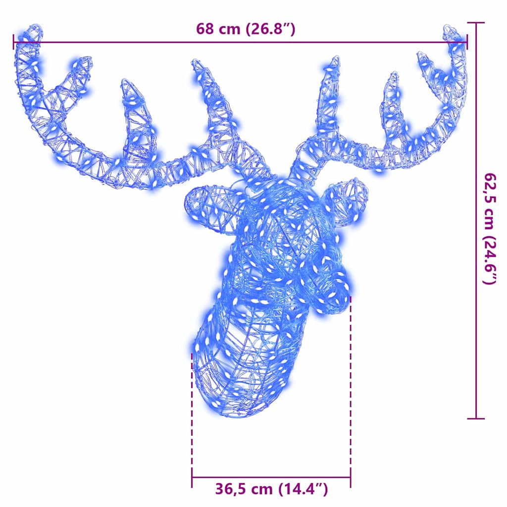 Rudolf hode Blå 60 cm Akryl