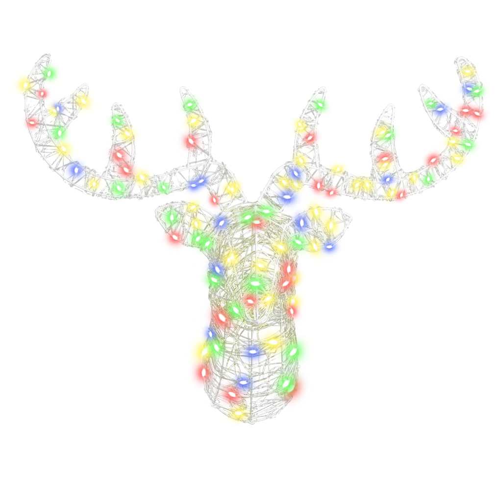 Rudolf hode fargerik 60 cm Akryl