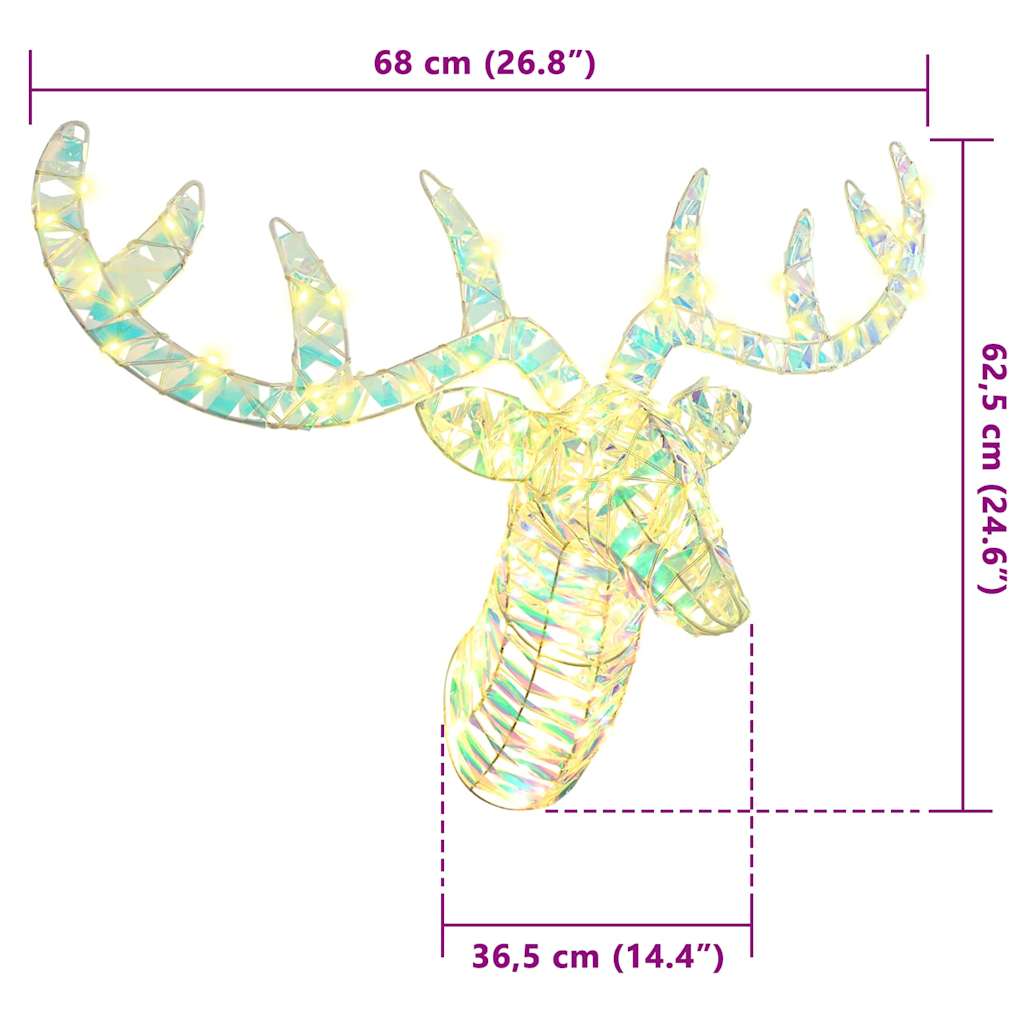 Reinsdyr Trekke Slede Varmhvit 60 cm PET