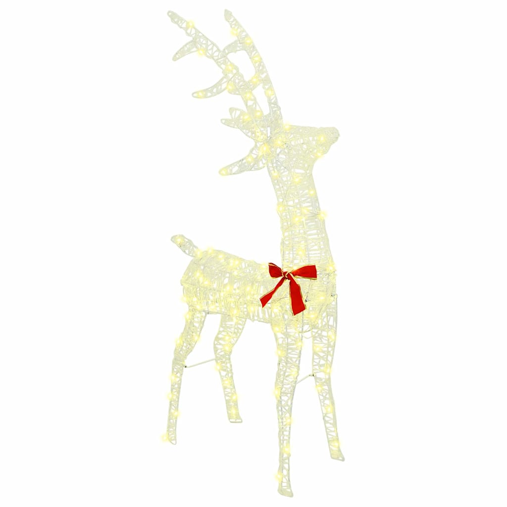 Reinsdyr Trekke Slede Varmhvit 120 cm 55 cm Akryl