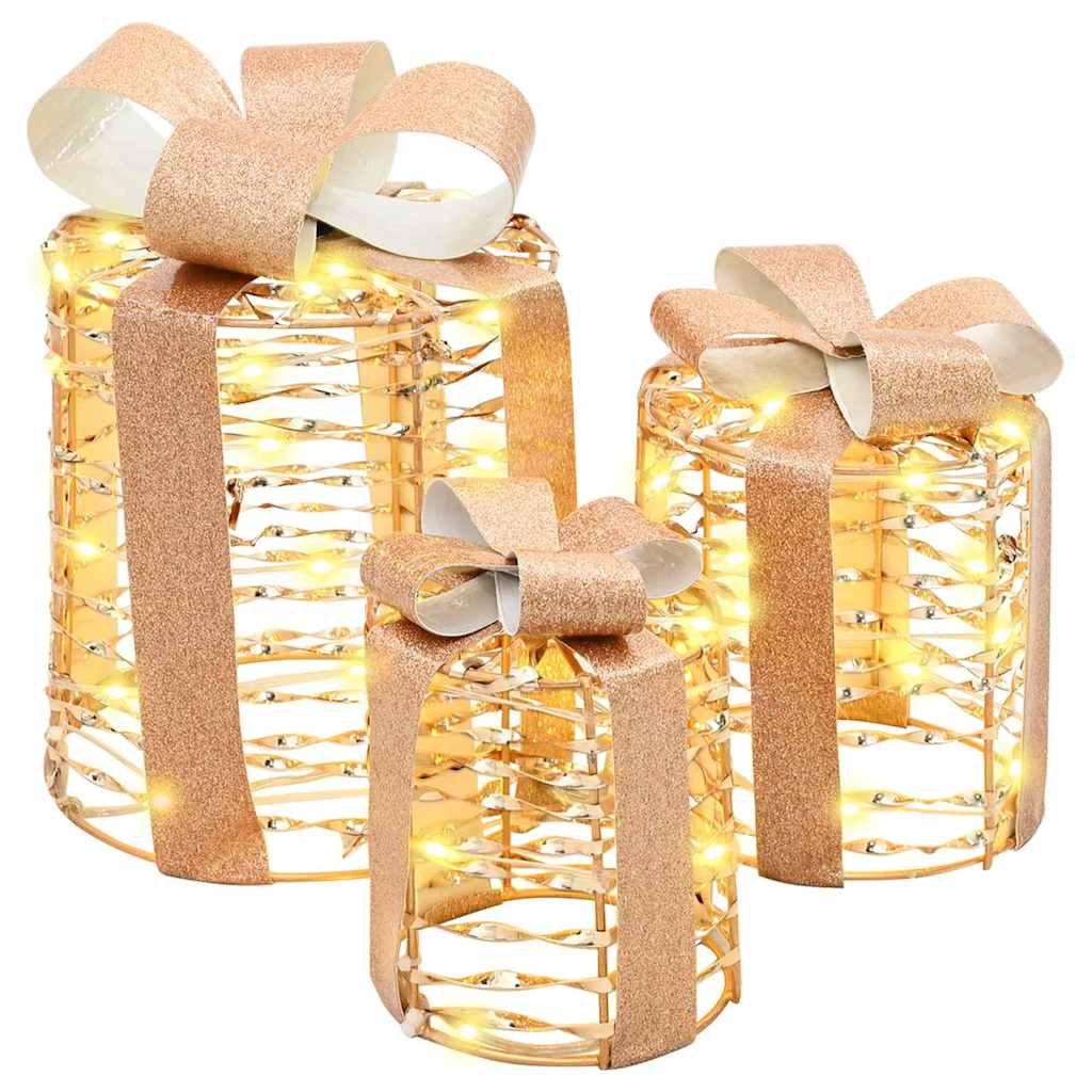 Gaveeske Dekorasjon 3 pcs Varmhvit 12 cm 15 cm 20 cm PET