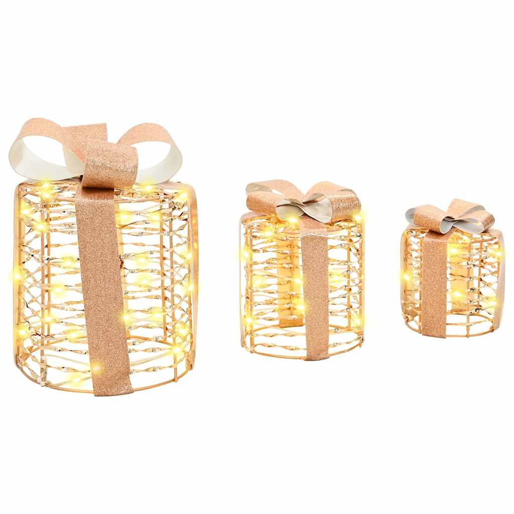 Gaveeske Dekorasjon 3 pcs Varmhvit 12 cm 15 cm 20 cm PET