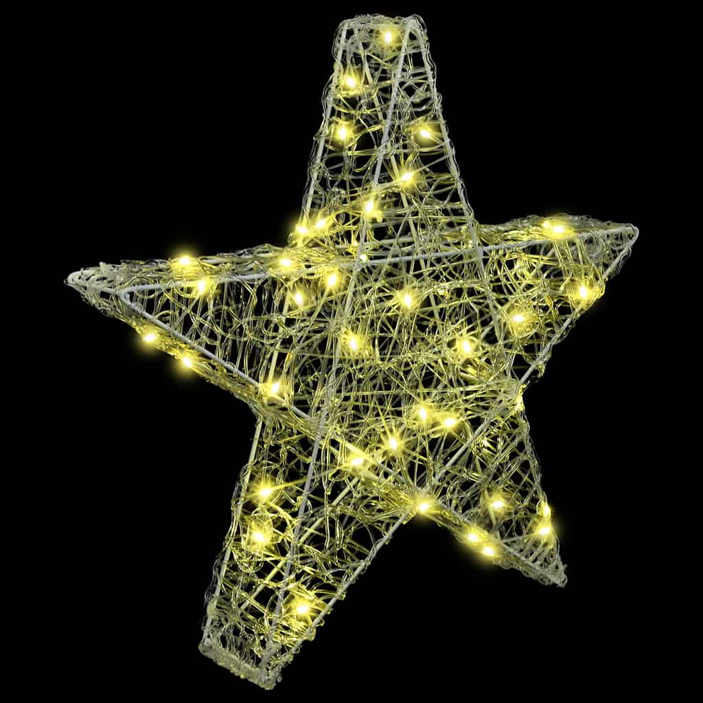 3D Stjerne med 50 LED Varmhvit 55 x 53,5 x 10 cm Akryl